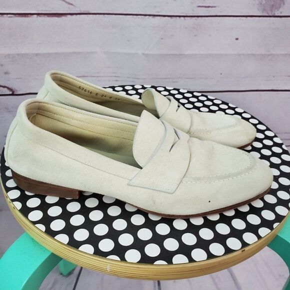 Santoni Suede Leather Loafer Noelle Dress Flat Size 36 Made in Italy - Picture 1 of 15